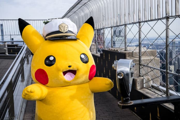 Pikachu on top of the Empire State Building