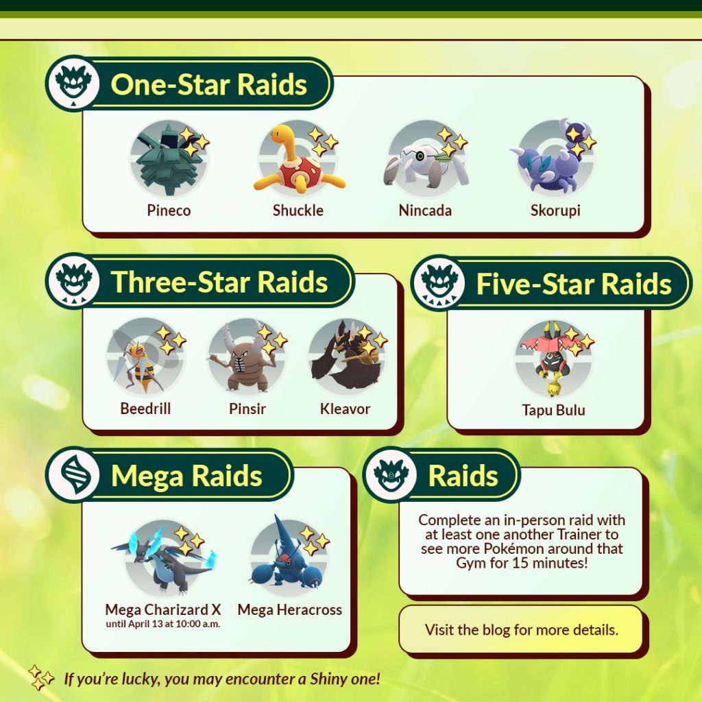 Pokemon GO Bug Out event 2024 raids