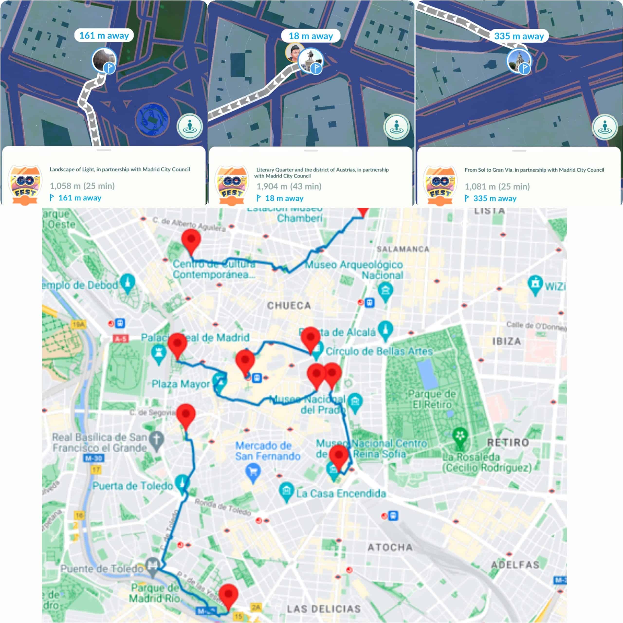 Official routes created by Niantic. Source: Pokexperto