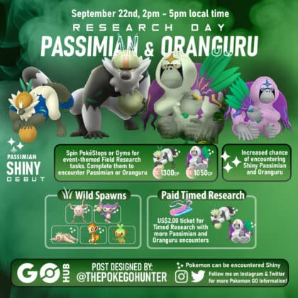 Passimian and Oranguru Research Day | Pokémon GO Hub