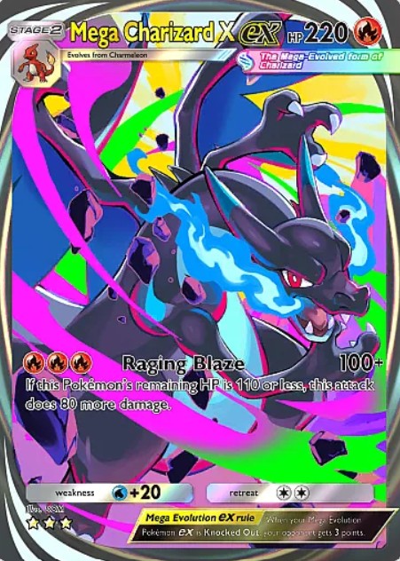 pokemon tcg pocket mega charizard x ex immersive card from deluxe pack mega
