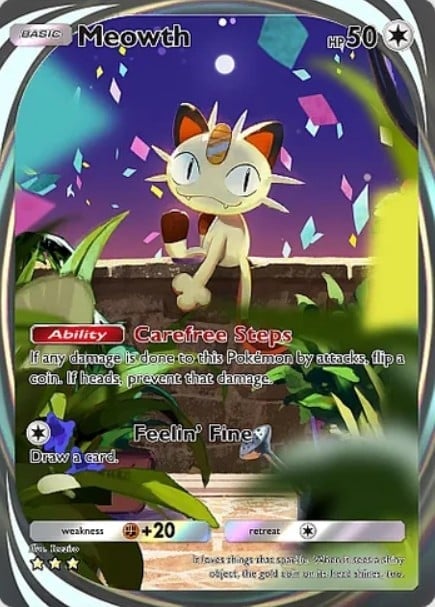 meowth immersive card from pokemon tcg pocket