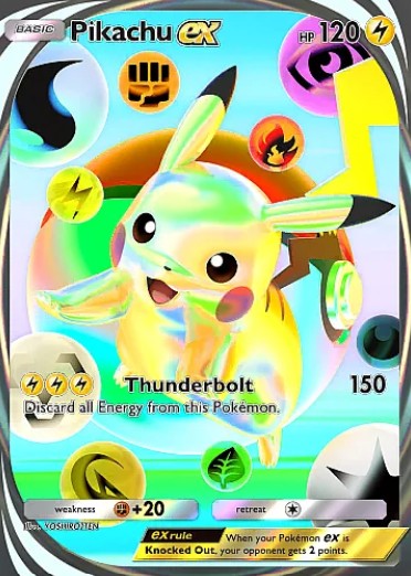 pokemon tcg pocket pikachu ex immersive card from deluxe pack mega