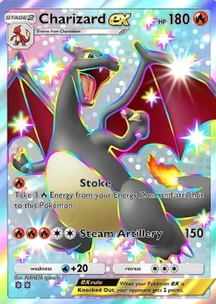 shiny charizard ex card in pokemon tcg pocket shining revelry set