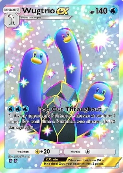 shiny wugtrio ex card in pokemon tcg pocket