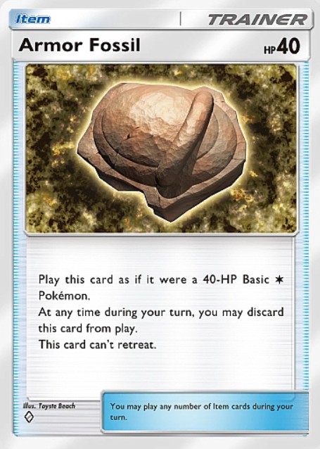 armor fossil trainer card in tcg pocket space-time smackdown expansion