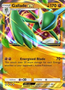 Gallade ex card in tcg pocket space-time smackdown expansion