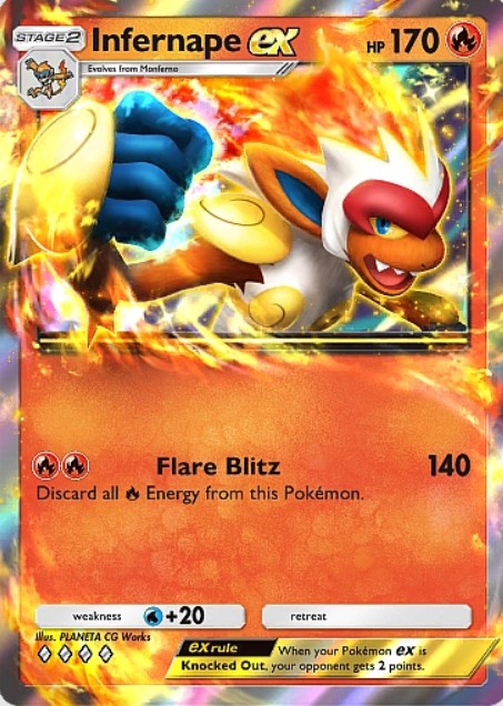 Infernape Ex Space-Time Smackdown Pokémon TCG Pocket Trading Card