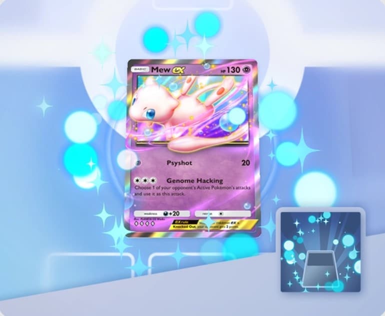 mew ex circles flair (blue) in the psychic-type mass outbreak event