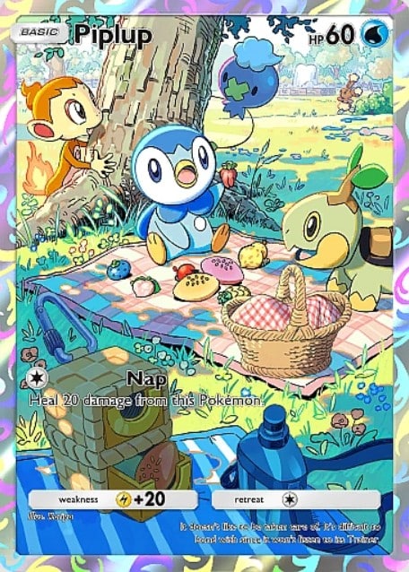 piplup promo card for february 2025 premium pass players in tcg pocket