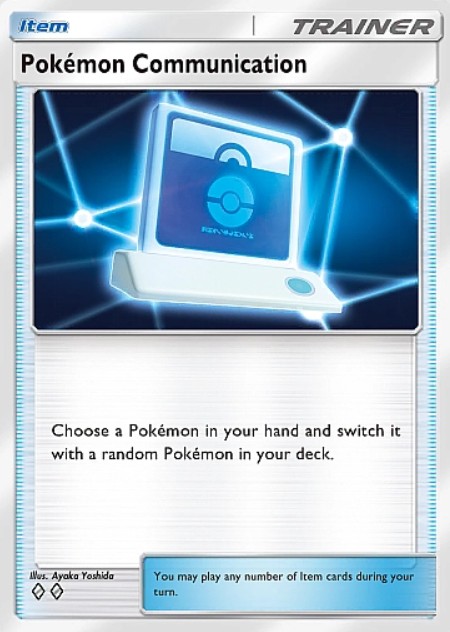 pokemon communication trainer card in tcg pocket space-time smackdown expansion