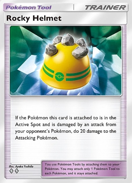 rocky helmet trainer card in tcg pocket space-time smackdown expansion