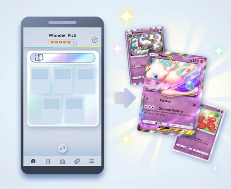wonder pick featuring mew ex and other psychic-type cards