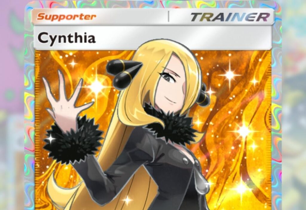 cynthia holo card atywoek from pokemon tcg pocket