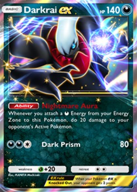 darkrai ex alternative art card from tcg pocket space-time smackdown set