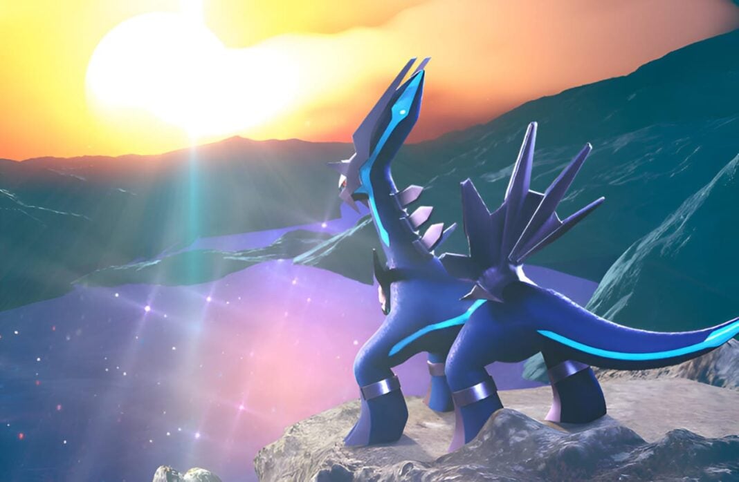 artwork of dialga ex immerive card in tcg pocket