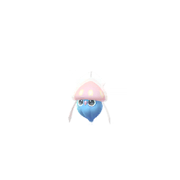A small, squid-like Pokémon with a dark blue body, bioluminescent pink spots on its head, and large, round eyes. It has short tentacles and a cute, mischievous look.