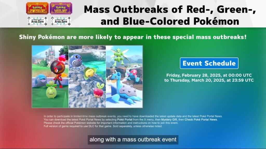 pokemon scarlet and violet mass outbreaks