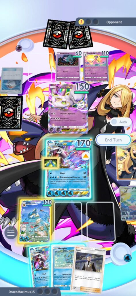 vaporeon using Wash Out to send Energy to Palkia EX