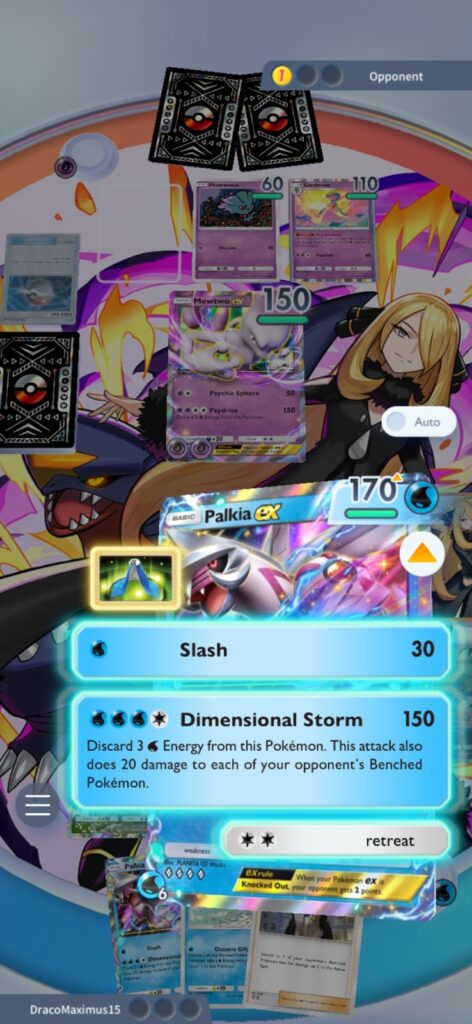 Palkia EX's main move Dimensional Storm
