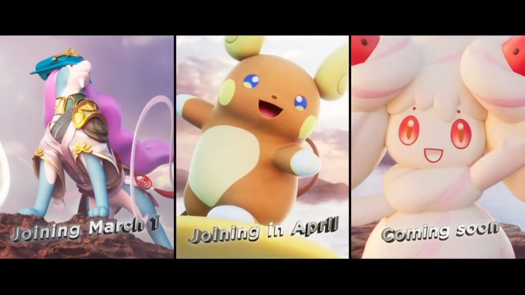 suicune, alolan raichu and alcremie in pokemon unite