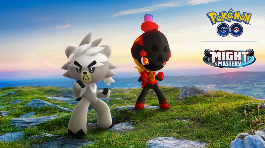 A Kubfu and a Charcadet pose together on a mountain top