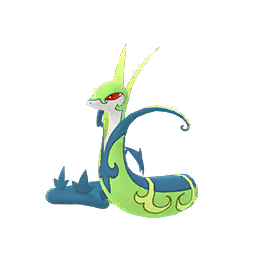 hiny Serperior: A large, regal, snake-like Pokémon with a teal and gold color scheme. It has piercing red eyes, ornate gold markings, and an elegant blue leafy tail.
