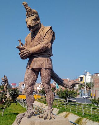 A statue of the South American deity Morrop in peru