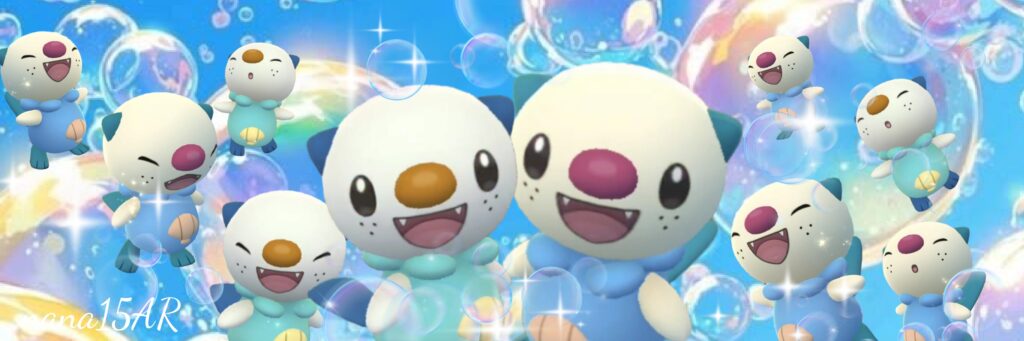 A variety of Oshawott's in a banner