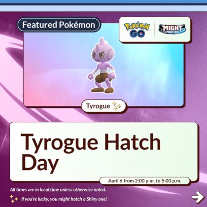 Tyrogue Hatch Day