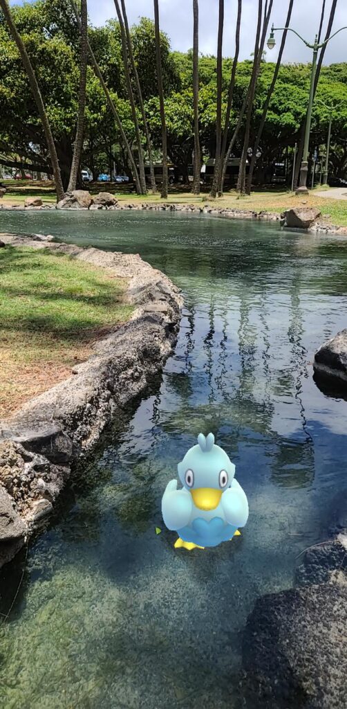 A ducklett on a pond