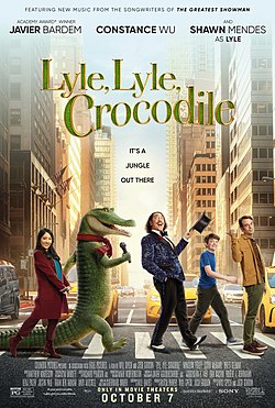 poster for the film lyle, lyle, crocodile