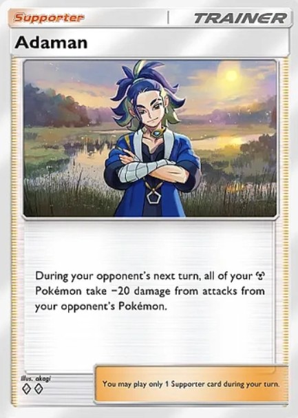 adaman supporter card from pokemon tcg pocket triumphant light set