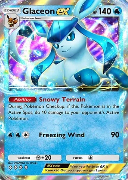 glaceon ex card from pokemon tcg pocket triumphant light set