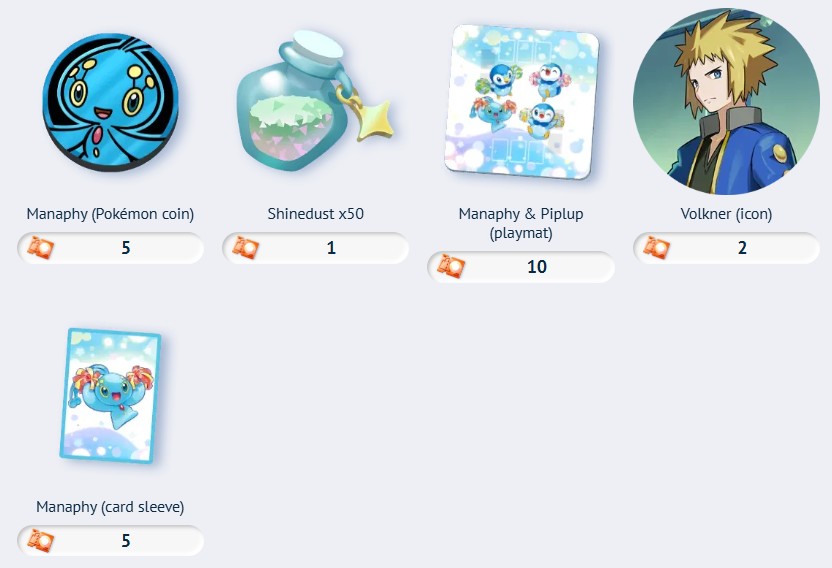 pokemon tcg pocket manaphy and piplup accessories part 2