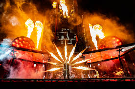 pyrotechnics during a concert stage performance
