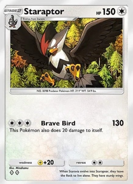 staraptor card from pokemon tcg pocket triumphant light set