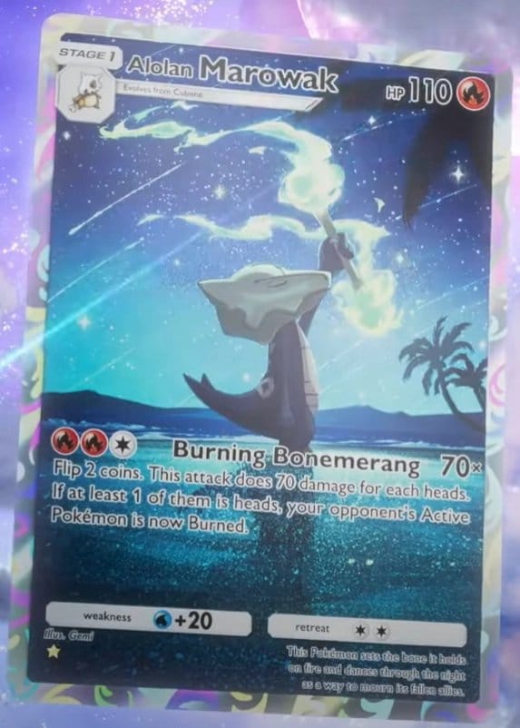 alolan marowak card from pokemon tcg pocket celestial guardians set