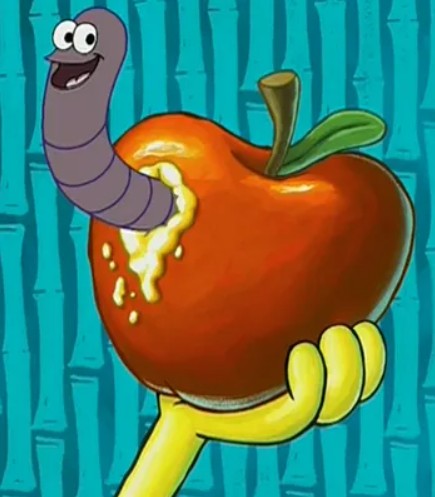 a worm in an apple