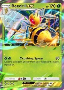 beedrill ex card from pokemon tcg pocket shining revelry set
