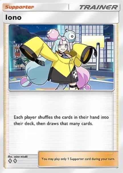 iono trainer card from pokemon tcg pocket shining revelry set
