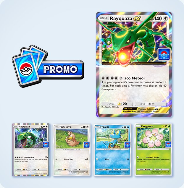 all promo cards featured in rayquaza ex drop event in pokemon tcg pocket