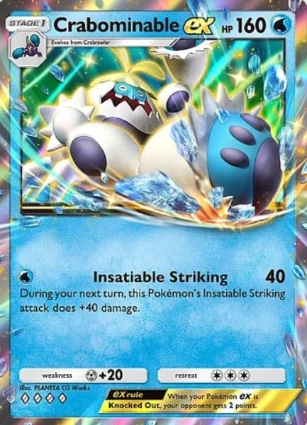 crabomiable ex card from pokemon tcg pocket celestial guardians set
