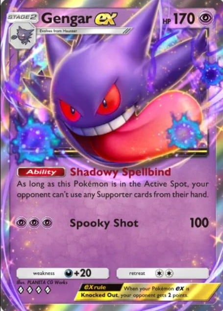 gengar ex card from pokemon tcg pocket genetic apex set