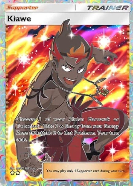 kiawe full art card from pokemon tcg pocket celestial guardians set