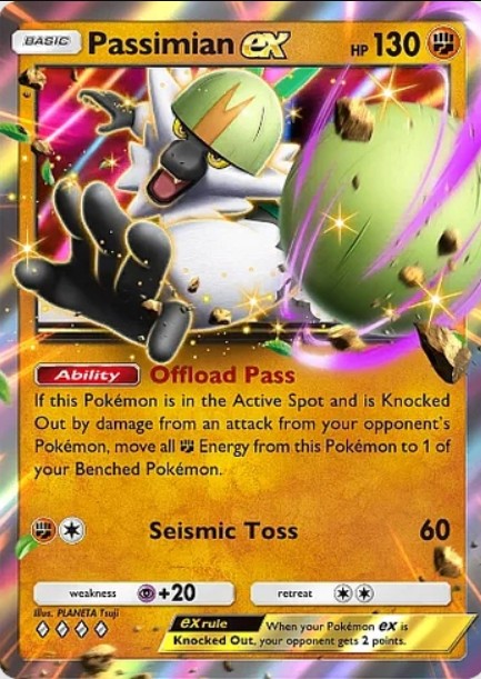 passimian ex card from pokemon tcg pocket celestial guardians set