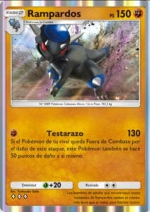 rampardos card from pokemon tcg pocket space-time smackdown set