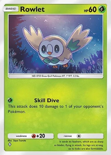 rowlet night card in pokemon tcg pocket celestial guardians set