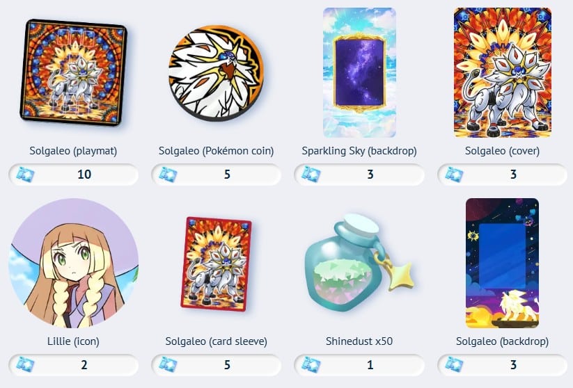 solgaleo accessories and shop items in pokemon tcg pocket