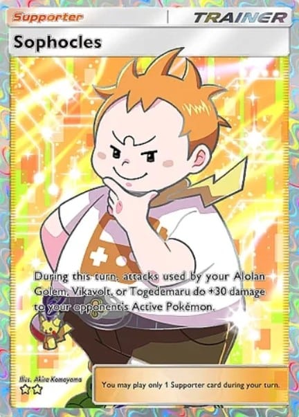 sophocles full art card from pokemon tcg pocket celestial guardians set
